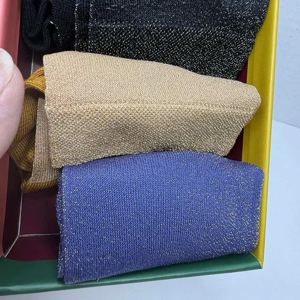 BOMBAS Women 4 Piece Gift Box Sparkle Socks Sz M New